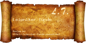 Leipniker Tünde névjegykártya
